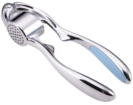 BAZEITFLOW Zinc Alloy Arc-Shaped Garlic Press Manual Crusher Garlic Squeezer Kitchen Tool Ergonomic Design Easy to