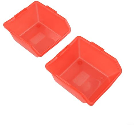 Lot de 2 boîtes de rangement en plastique avec séparateurs pour composants d'outils, tri des vis et organisation du matériel, bleu, 135 x 120 x 65 mm (rouge)