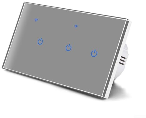 Smart Light Switches, WiFi Touch Wall Switches with Glass Panel, Smart Dimmer Switch for Voice Control of Lights and Appliances, WiFi Touch Light Switch App Control(3 Gang)