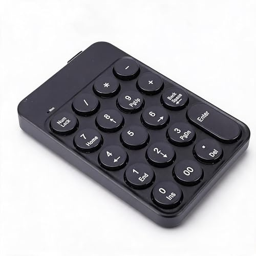 Sxhlseller Bluetooth 5.1 Numeriskt Tangentbord, 19 Nycklar Trådlös Mini Numerisk Tangentbord, Ergonomiska Runda Knappsatser Portabelt Externt för Bärbar Dator Finansiell