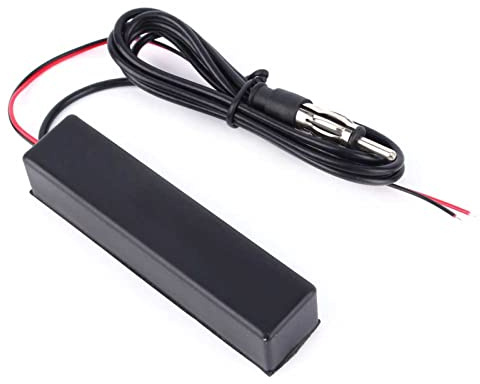 aqxreight Amplificador de Señal FM 12 V de Alto Rendimiento para Coche, Motocicleta, Barco, RV, Amplificador de Antena FM Universal, Kit de Recepción de Radio Mejorado con Cable