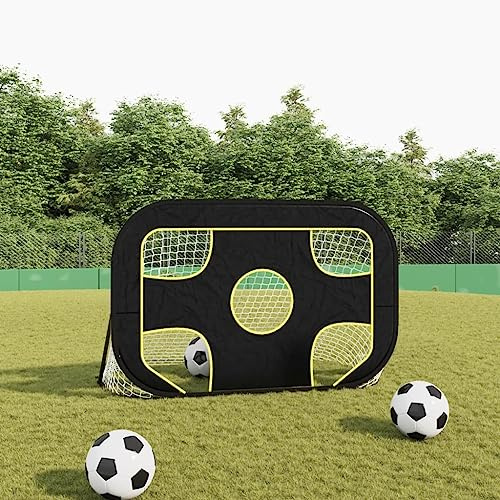 Fußballtor mit Torwand 120x80x80 cm, Fußballnetz aus Polyester, 2-in-1 Fußballtrainingsnetz mit 6 Zielbereichen und Standardtor, inklusive Tragetasche und Aufbauanleitung