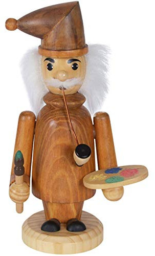 OBC Räuchermännchen Künstler braun, 15 cm, Dekofigur handbemalt im Kunsthandwerks-Stil/Räuchermann/Räucherfigur aus Holz