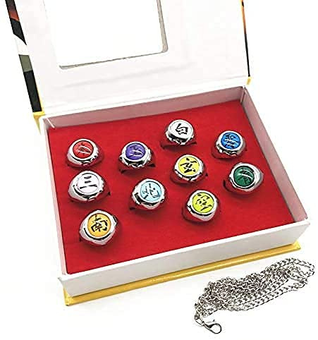 Vophifo Akatsuki Mitglieder Ringe Set mit 10 Ringe und Sammelbox