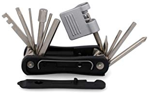 FISCHER 50405 Multifunktionswerkzeug E-Bike 15 teilig | Multitool | Werkzeuge für E-Bikes | Reparatur Set | Fahrradwerkzeug | Werkzeugset, Schwarz