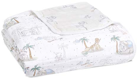 aden + anais Coperta in mussola di cotone 100% leggera per neonati e lettini, per neonati e ragazzi, biancheria da letto unisex per bambini e neonati, My Darling Dumbo, 120 x 120 cm (confezione da 1),