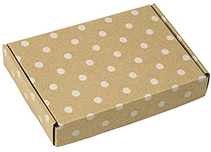 RUSPEPA Recyclable Corrugated Box Mailers - 6 x 4 x 1 - Cardboard Box Perfect for Shipping Small - 50 Pack - Kraft Dot