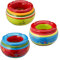 Lot de 3 cendrier tempête « Provence » - Diamètre : 13,5 cm - Céramique multicolore - Embout amovible - Cendrier à vent (3 cendrier tempête « Provence » - Diamètre : 13,5 cm)