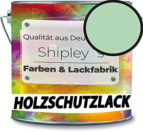 Holzschutzlack Holzlack Holzlasur wetterbeständiger Langzeitschutz Wetterschutzfarbe Holzschutzfarbe RAL 6019 Weißgrün // Shipley's Farben & Lackfabrik