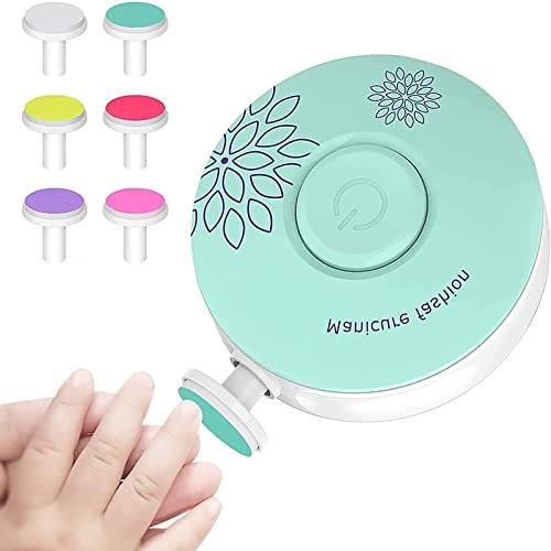 Elektrisk nagelfil för baby - nagelklippningskit för nyfödda, barn och vuxna - tår och naglar (Grönt)