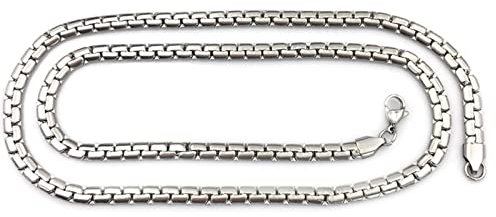 Edelstahl Erbskette 50 cm, Männer Kette Silber Herren Kette Edelstahl Lang Breit 4.8MM Hip Hop Metallkette Hals
