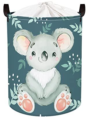 Clastyle Niedlich Einzel Waldtier Kinder Wäschekorb für Jungen Mädchen Wasserdicht Spielzeug Kleidung Würfel Aufbewahrungskorb für Kinderzimmer (36 * 45 cm, Koala)