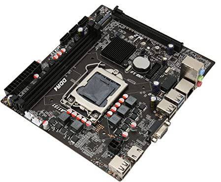 Goshyda Scheda Madre LGA 1151, Scheda Madre per Computer H110 Micro ATX per PC Desktop, USB 3.0 DDR4 SATA 3.0, Scheda Madre di Gioco con Disco Rigido Dual Mode M.2 NVME NGFF