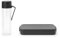 Brabantia - Make & Take Break Set - Set of 2: Water Bottle 0.5L + Lunch Box Flat Medium Size (1.1L) - Leakproof Drinking Bottle - Dishwasher Safe - Dark Grey