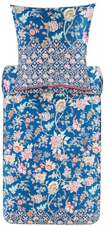 Bassetti Vicenza Bettwäsche + 1 Kissenhülle aus 100% Baumwollsatin in der Farbe Türkis/Petrol B1, Maße: 155x220 + 1 K 80x80 cm - 9325847