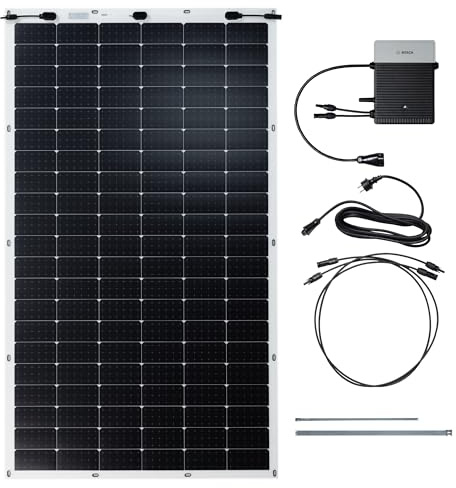 Bosch Solar 4000 P, Balkonkraftwerk, 300 Watt | Balkonkraftwerk Plug-and-Play, Ultraleichtes (<6 kg) PV-Modul, Mikro-Wechselrichter und Montagesatz, Selbstmontage bis 22 m