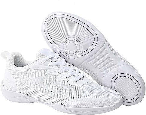 UnoSheng Sneaker Junge 39 Wettkampf-Cheerleading-Schuhe für Kinder und Erwachsene, Trainingsschuhe, atmungsaktive Mesh-Oberfläche, Bequeme weiche Sohlen Winterschuhe Drehverschluss (White, 42)