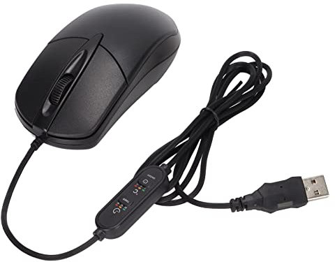 Acouto Beheizte, 3-stufig Verstellbare, Schwarze Ergonomische 1600DPI-Maus mit Kabelgebundener Heizung für OS X-System-Desktop-Laptops