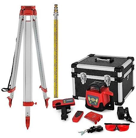 Niveau Laser Rotatif à 360° Auto-nivelant ± 5 degrés avec trépied et Personnel Nivel Outils de Construction Laser pour l'industrie extérieure (Couleur : Faisceau Rouge, Taille : Taille Unique)
