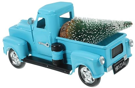 RORPOIR 1satz Vintage Weihnachtsdekoration Metall Lastwagen Mit Weihnachtsbaum Rustikales Design Für Festliche Atmosphäre Als Tischornament Für Weihnachten