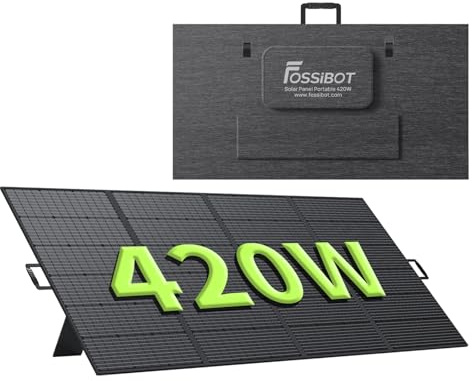 FOSSiBOT 420W Solar panel, Solarpanels Faltbar Solarmodul für F2400 F3600 Tragbare Powerstation, Photovoltaik Modul Solaranlage für Outdoor Garten Balkon Wohnwagen Camping