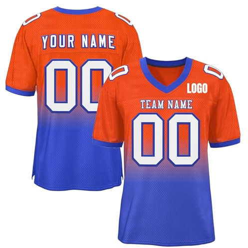 Generisch Personalisiert Herren Sporthemden Rugby Trikot Schnelltrocknend American Football Trikot Atmungsaktiv T-Shirt Individuelles Fußball Trikot Kurzarm Trikot Männer Damen Black Friday Angebote