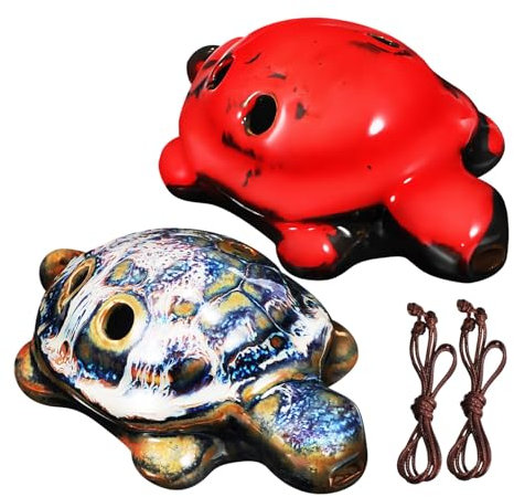JOINPAYA 2stücke Teiliges Schildkröten-ocarina Keramik Anfänger Keramikokarina Mit Blau-rotem Farbverlauf Kleines Bluespielzeug Vielseitiges Anfängerinstrument Geschenk