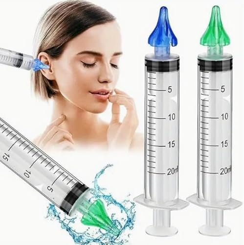 2 Piece Ear Syringe Kit - Ear Wax Removal Tool - Random Colour Ear Syringes for Effective Ear Cleaning - Earwax Removal - Ear Wax Cleaner - Easy Ear Cleaning at Home - Simple & Effective Solution