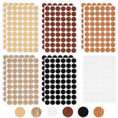 918 Pcs Self-adhesive Screw Caps Covers, Multicolor Screw Hole Cap Covers Stickers, 21mm/0.83in Furniture Screw Holes Cover Caps Stickers Dust-proof for Wood Shelf Cabinet