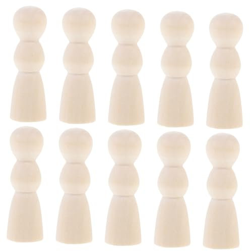 10 Stück Unbemalte Holzsteckpuppen Diy-steckfiguren Aus Naturholz Zum Bemalen Und Verzieren Für Bastelarbeiten
