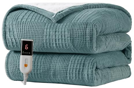 Texciting Heizdecke 130X180cm,Wärmedecke mit Abschaltautomatik,Grün | Wärmedecke Elektrisch Maschinenwaschbar,9 Heizstufen-10 Stunden Auto Off,Heizdecke Ideal für Sofa,Geschenk für Frauen