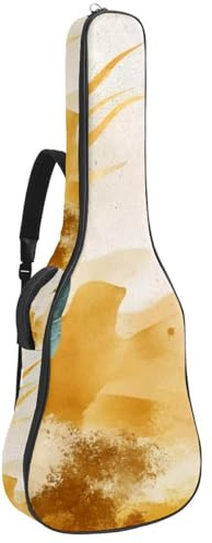 Gepolsterte Gitarrentasche mit abstraktem Blumenmuster, schützende Akustikgitarre, Gigbag für E-Bass, Konzertgitarre, Mehrfarbig 04, 42.9x16.9x4.7 in, Lässiger Tagesrucksack