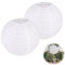 OUDQFCJ Lot de 2 Lampions en Papier Rond pour Projets DIY Créatifs, Décoration de Mariage, Fête, Jardin (20 cm, Blanc)