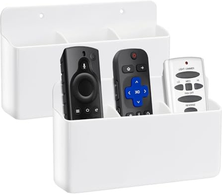 Veftsvy Support Telecommande, Range Telecommande pour Climatiseur, 2 Compartiments, Blanc