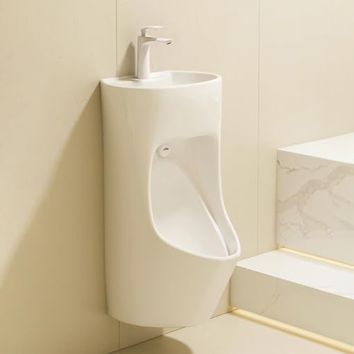 Urinoir Mural pour Hommes Urinoirs en Céramique Anti-déversement Urinaux Portables Urinoir avec Lavabo Urinoirs Ménagers Commerciaux pour Toilettes Publiques