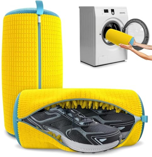 Shoe Washing Machine Bag, Heavy-Duty Laundry Shoe Bag,Fluffy Fibers 360° Wrap-Around Cleaning,Protect Your Trainers & Washing Machine Cleaning Bag for All Shoe Types