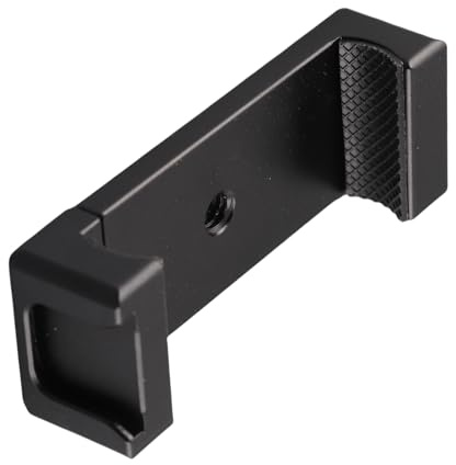 Yctze Universal All-Metal Mobile Phone Clamp with Width 6-8.5cm Phones - Tripod Mount Adapter Featuring 3 Standard 1/4 in Screw Holes, Perfect Cameras, Microphones & Lights - Portable