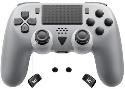 Vefacxy Manette sans fil pour PS5 avec RVB, boutons arrière programmables, macro et turbo – Manette Bluetooth avec microphone, capteur à 6 axes, prise audio 3,5 mm, compatible avec PS5 Pro/Slim/PC