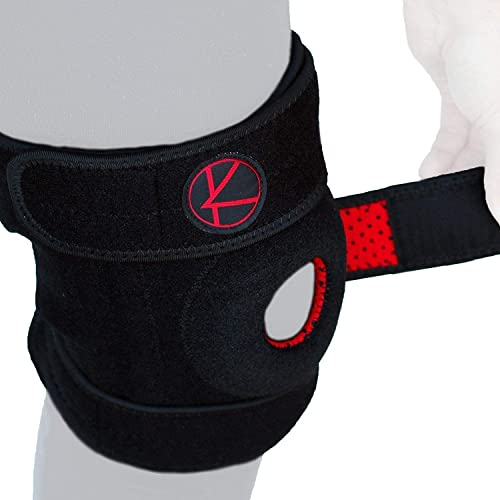 KARM Kniebandage XL XXL XXXL für Männer & Damen - Kniebandage Dicke Oberschenkel Extra Weit Übergewichtige Große Größe Übergröße Beine Meniskus Arthrose - Knee Support Brace (XL/2XL/3XL Schwarz)