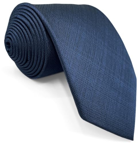 Shlax&Wing Costume d'affaires Cravate Homme Couleur Unie Bleu Classic Extra Long XL