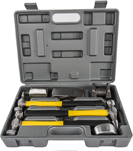 Satkit Lot de 7 pointes et marteaux à frapper avec manche en fibre pour carrosserie