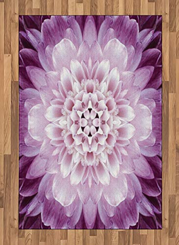 ABAKUHAUS Blume Teppich, Chrysanthemenblüte, Deko-Teppich Digitaldruck, Färben mit langfristigen Halt, 120 x 180 cm, Blasser Flieder und Violett