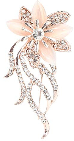 Exblue Frauen Brosche, Mode Legierung Blume Elegante Strass Pin Anstecknadel Brosche für Kleidung Kleid Dekoration Schmuck