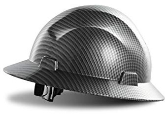 LANON Full Brim Hard Hat, OSHA Construction Work Approved, Premium Charcoal Gray Design, FRP Safety Helmet with 4 Point Adjustable Ratchet Suspension, Class C