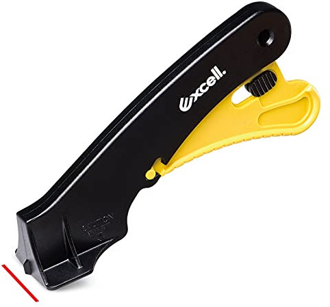Excell ACTION STEADY-9 Coltello multiuso con blocco di sicurezza, apriscatola apriscatole, taglierino leggero e resistente per stabilità con lame di ricambio - 3 pezzi