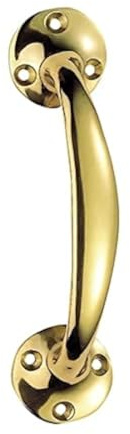 TERF Heavy Duty Vintage Style Victorian Bow Pull Door Handle Brass 175mm (7 inch) including Fixing Screw for Kitchen Cupboard Cabinet Drawer Door Pull Handle - Pack of 1, Polished Brass