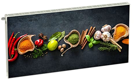 Magnet Heizkörperverkleidung Heizkörperabdeckung Grau Gewürze 120x60 cm Heizung Abdeckung Verkleidung Magnetische Abdeckmatte Kühlschrank aus Einem Flexiblen Magneten Digitaler Aufdruck
