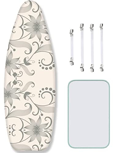 Bügelbrettbezug für Dampfbügeleisen 150x60cm, 100% Baumwolle Hitzebeständig Bügeltischbezug für schnelles und leichtes Bügeln Perfekte Gleitunterlage zum Bügeln