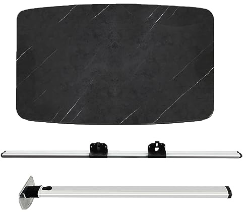 Wohnmobil-Wandklapptisch, Wandtisch, Esstisch, Klapptisch Outdoor, Klappbarer Esstisch, Ideal for Wohnmobil, Reisen, Picknick, Zuhause, BüRo, Schlafsaal, Kleine RäUme ( Color : Marble black , Size : W