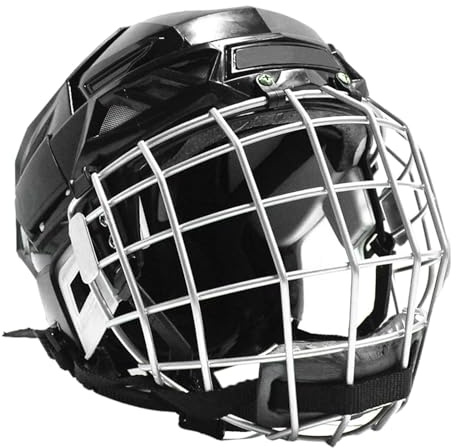 Besreey Caschi da hockey per adulti, caschi da portiere per hockey su strada, caschi da hockey su ghiaccio combinati con gabbia, protezione traspirante e robusta attrezzatura da hockey su ghiaccio